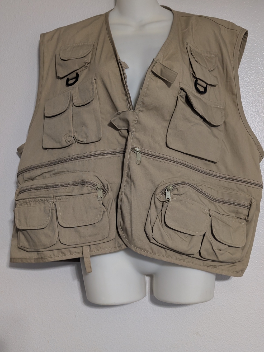 Men's Multi-Pocket Utility Vest - Beige Tactical Style